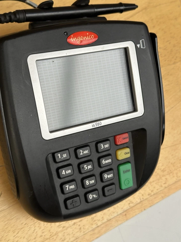 Ingenico i6580 POS Credit Card Terminal with Stylus No AC Adapter Not Tested - Image 2 of 4