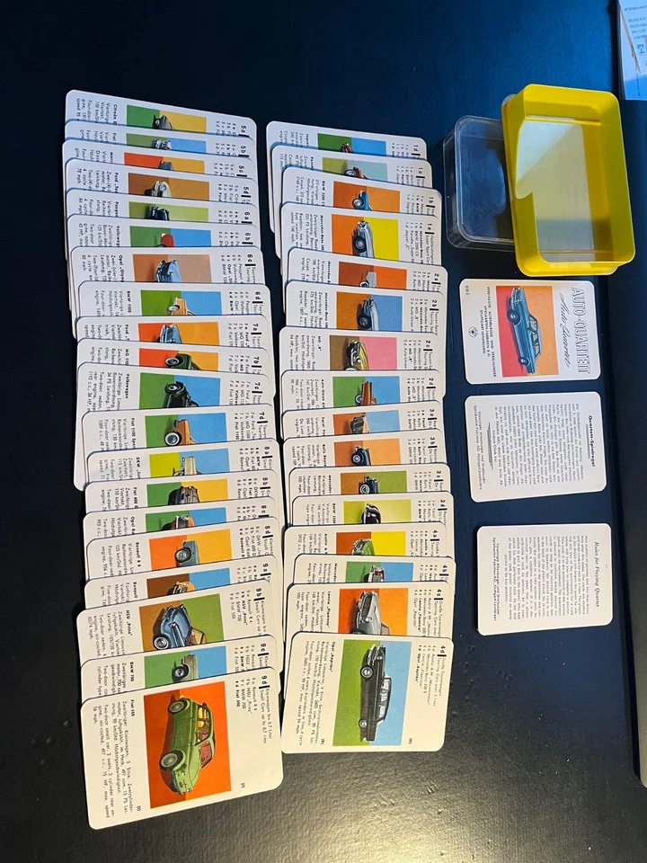 Autoquartett ASS 616 E 1960er Jahre vollständig + Regelkarte Deutsch + Englisch - Bild 2 von 4