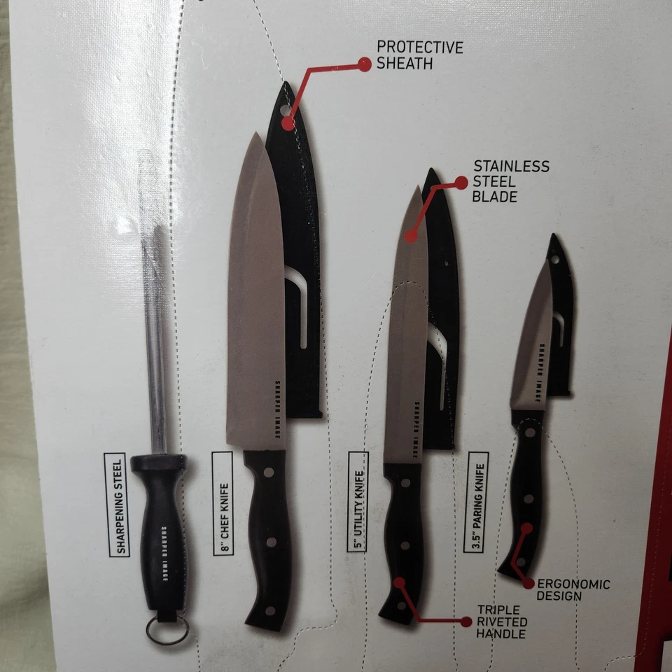 Juego de cuchillos Sharper Image de 4 piezas de acero inoxidable. Foto 4 de 4