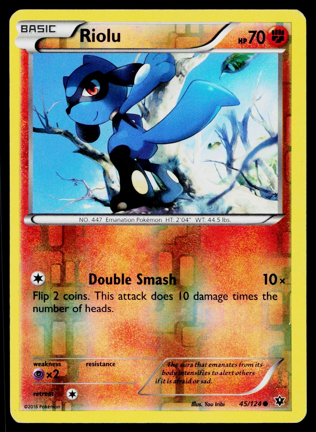 Riolu 45/124 Reverse Holo Common Fates Collide Pokemon Heavily Played