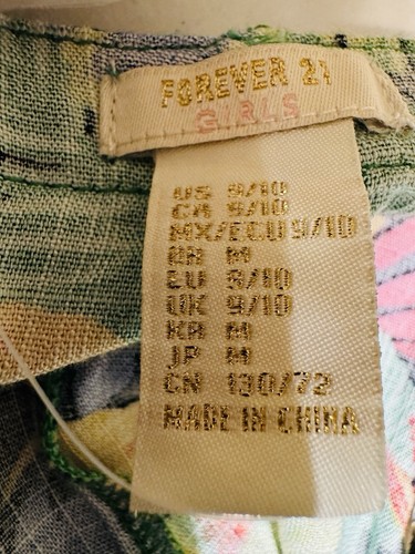Forever 21 Mädchen tropische Blätter Viskose Knopfleiste Riemen Ärmel 9/10 NEU - Bild 9 von 12