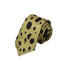Animal Leopard Neck Tie Cosplay Silk for Men Women Yellow Small,