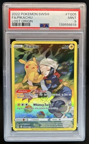 2022 Pokemon SWSH Lost Origin Pikachu Trainer Gallery #TG05/TG30 PSA 9