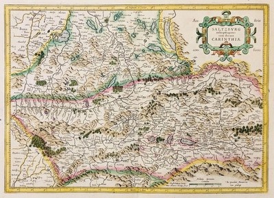Salzburg Carinthia Villach Klagenfurt Hallstatt Austria Map Mercator 1606