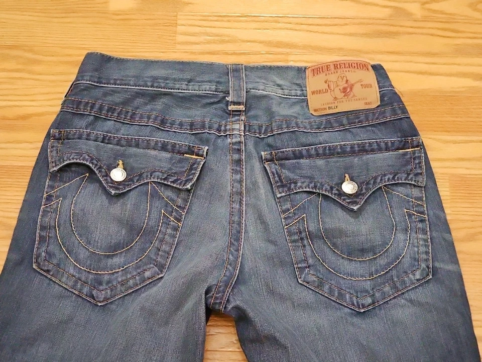 Pantalones de mezclilla vintage True Religion Billy World Tour corte bota talla 34x29 hechos en EE. UU. Foto 2 de 4
