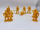 Lot Of 8 Marx Vintage Miniature Yellow Construction Crew Men Figures Plastic 2"