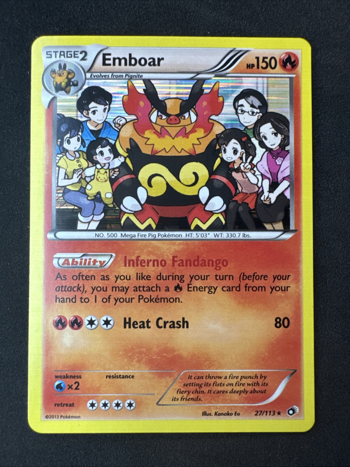 Emboar 27/113 Legendary Treasures Holo Pokemon MJ