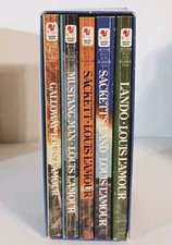 "Louis Lamour" 5 VTG Paperbacks "The Sacketts" Westerns, Cowboys, Gunfighters