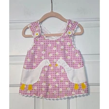 1970s Calico Goose Girls Apron Dress