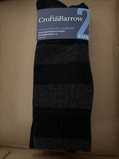 Croft Barrow Men Wool Blend Socks Cold Weather AntimicrobiaL 2 Pair