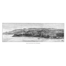 MOUNT EDGCUMBE View from Devonport - Antique Print 1887