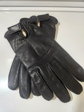 Leather Gloves Men Black Size Large soft very good condition