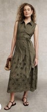 Tanya Taylor Green Bailey Dress Size 2 MSRP 495 hole bottom right hem-see pics