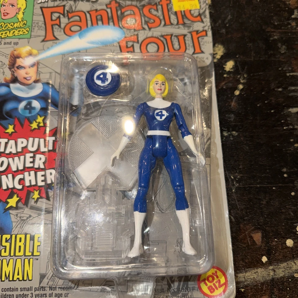Boneco ToyBiz '94 Marvel Super Heroes Fantastic 4 MULHER INVISÍVEL Catapulta Poder - Imagem 2 de 3