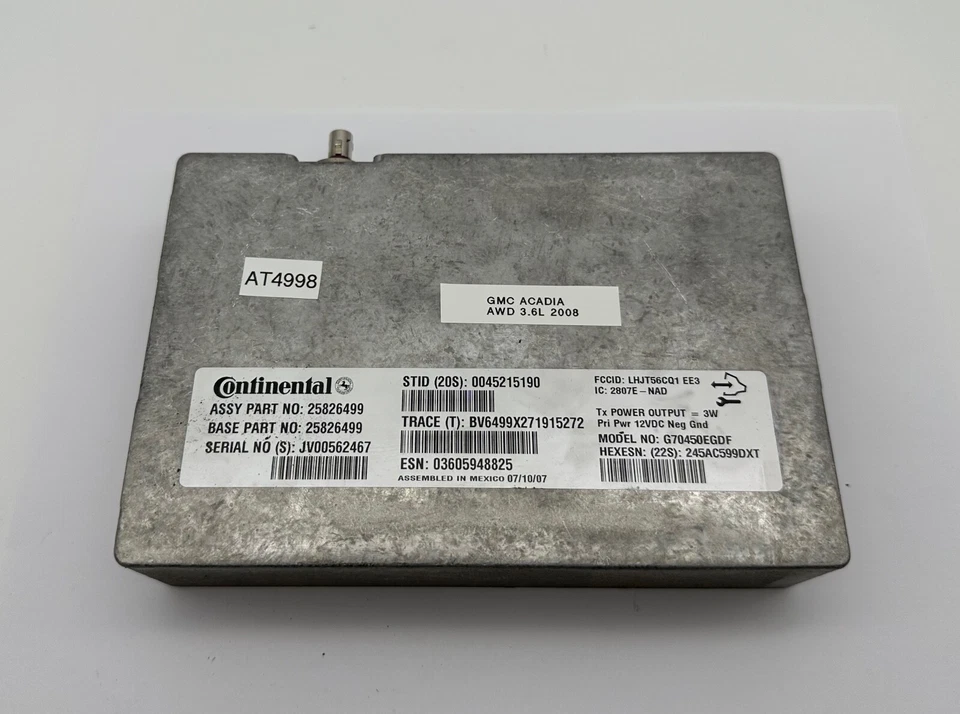 Unidad de módulo de computadora de control de comunicación OEM 07-16 GMC Acadia Continental Foto 3 de 4