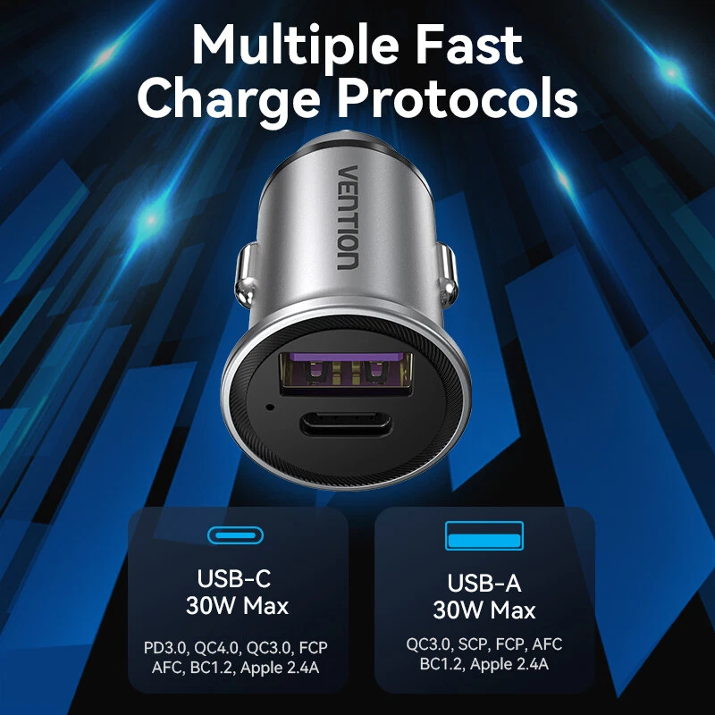 USB Car Charger Quick Charge SCP QC4.0 QC3.0 30W Type C PD Car Fast Charging PD - Image 3 of 4