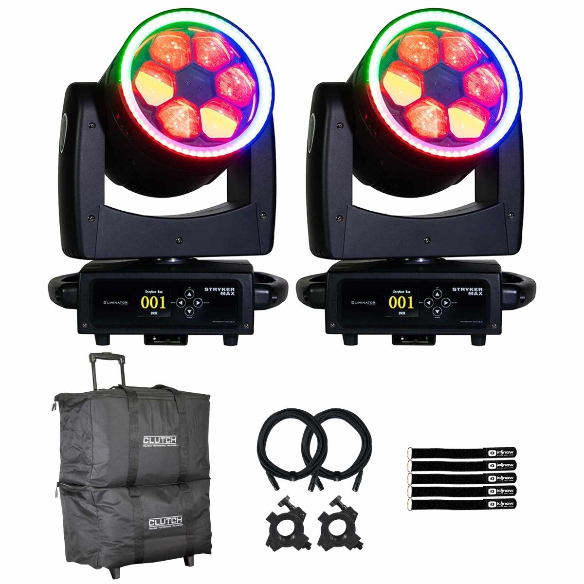 Осветительный прибор Eliminator Lighting STRYKER MAX 6 x 40 Вт Quad RGBW LED с парой движущихся головных фонарей 290890₽