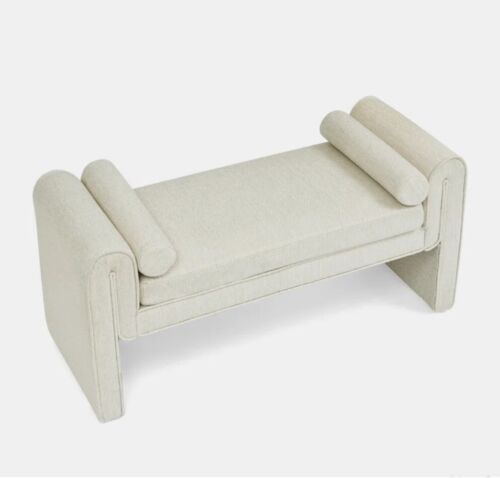 Luxury Upholstered Fabric Ottoman Bench for Bedroom Storage - Picture 2 of 4
