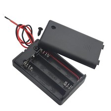 3 X AAA 1.5v Battery Holder Case Plastic Box cover with Switch Two Wire Leads