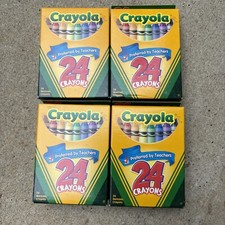 Lot of 4 Crayola Crayons 24 ct Box Non-Toxic Made In The USA