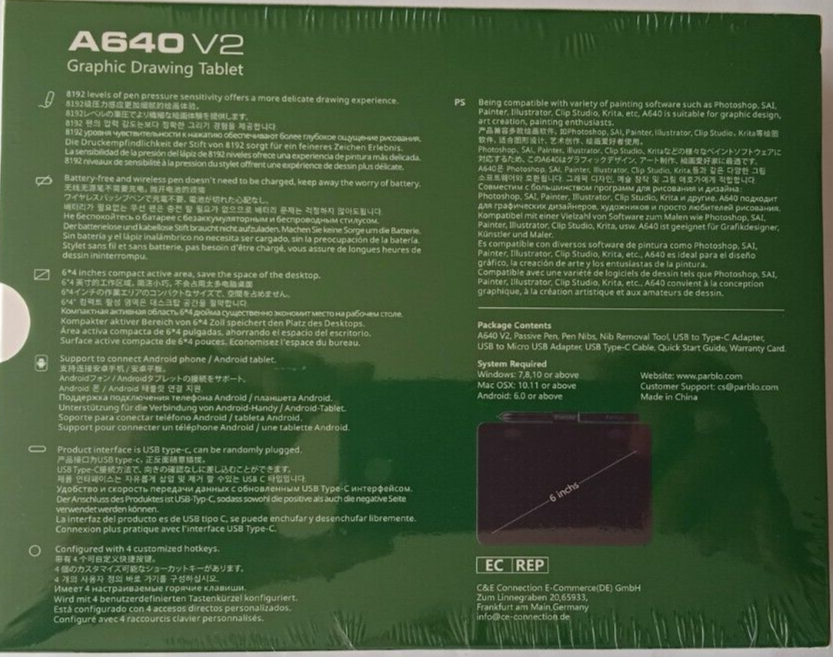 6x4 inch Drawing Tablet Digital Signature 8192 Graphics With Pen