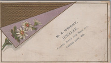 M B Wright Jeweler Kansas City Missouri Daisy Flower Gold Embossed E LQV1