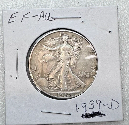 1939 D Walking Liberty Half Dollar EF-AU