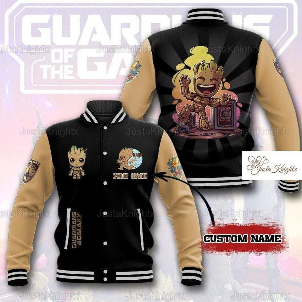Christmas Gro*ot Baseball Jacket, Guardians Of Galaxy Jacket