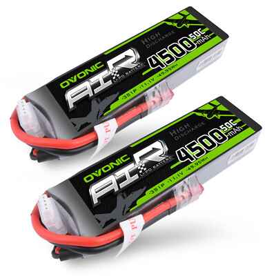 2X OVONIC 11.1V 50C 3S 4500mAh Lipo Battery T for Axial Yeti AE buggy Pro2 SC10