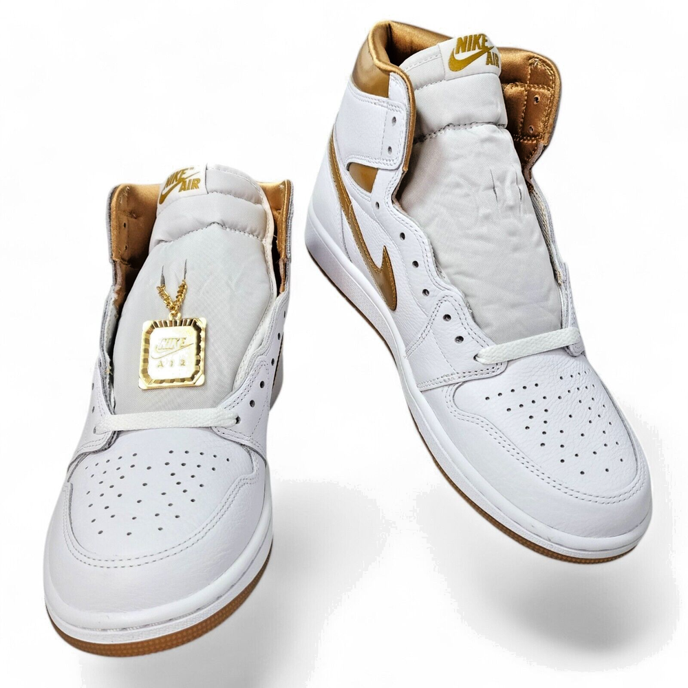 Nike Air Jordan 1 Retro High OG Shoes White Metallic Gold Sneaker FD2596-107 NEW