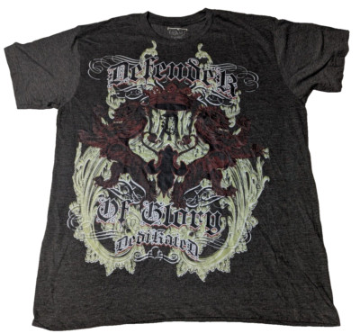 DEFENDER OF GLORY TNT Men Size XL Gray Cotton Blend Graphic Print T-Shirt