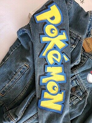 Patch bordado Pikachu Pokemon Desenho Nitendo Japão Colete Jaqueta Jeans