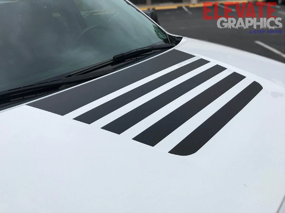 Calcomanías para Toyota Tundra capó central rayas vinilo gráficos pegatinas 2014-2021 Foto 3 de 4