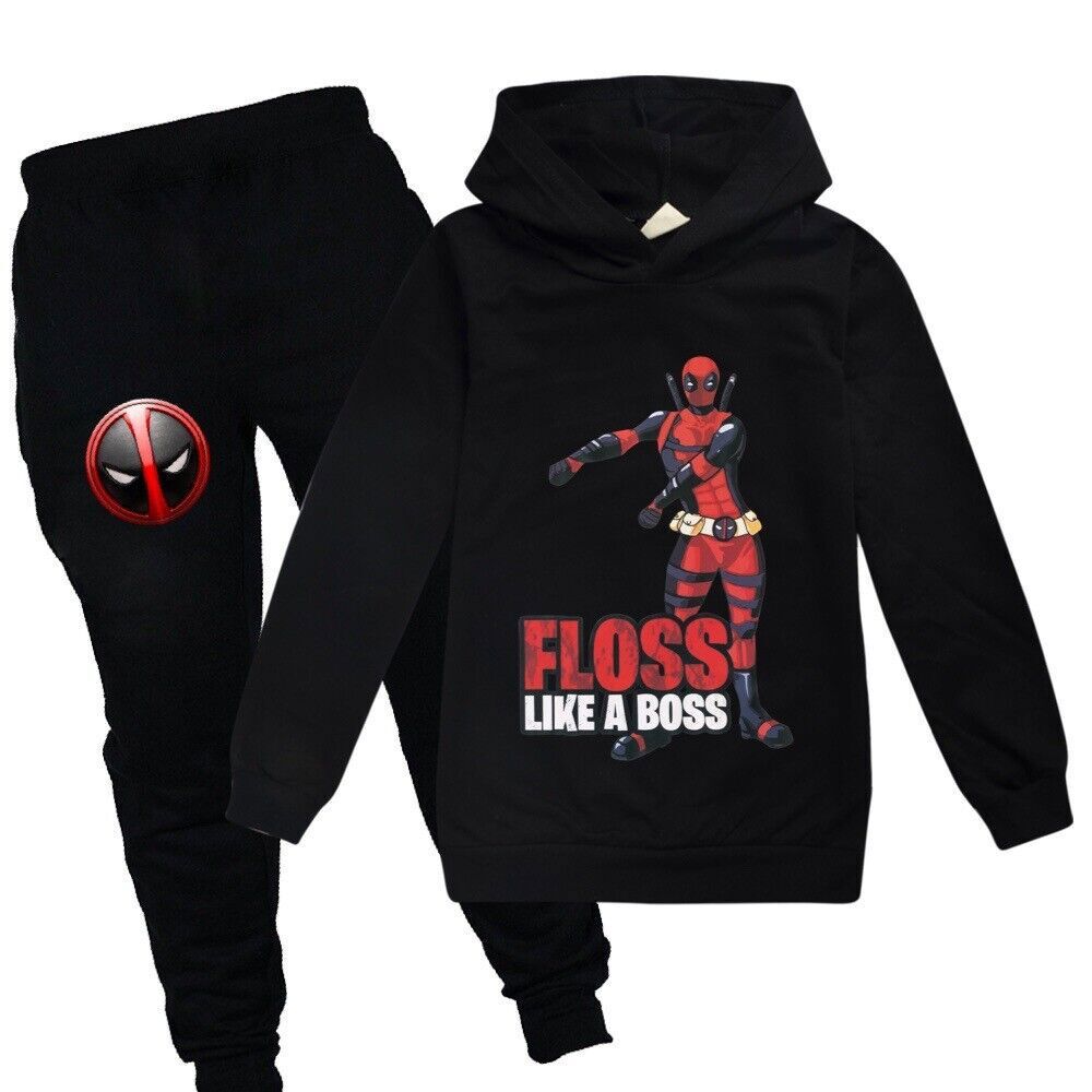 Kids Hoodie Jogger Pants Suits Deadpool Casual Tracksuit Sets Boys