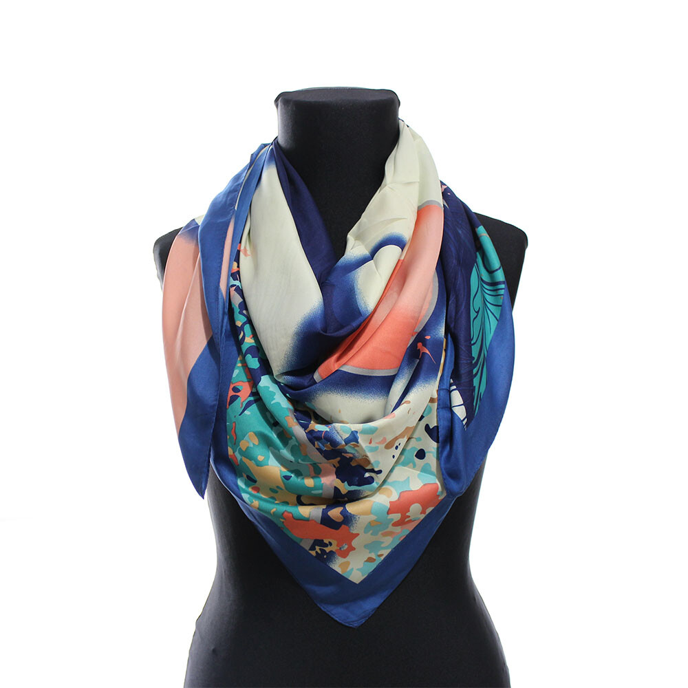 Foulard donna in seta multicolore 100x100