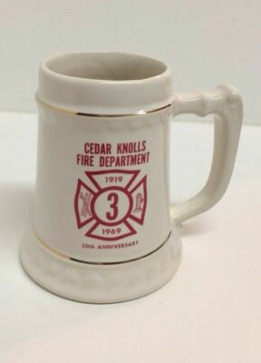 Cedar Knolls Fire Department Coffee Mug 1969 50th Anniversary Beer Mug