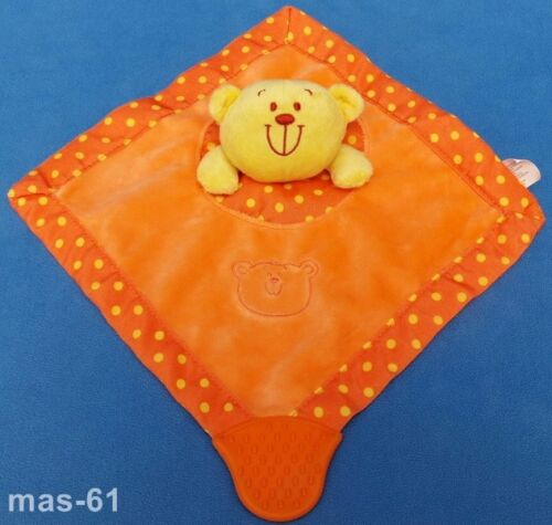 BRUIN TOYS R US TEDDY BEAR ORANGE CUFFCLOTH RATTLE TOYSRUS - Picture 1 of 1