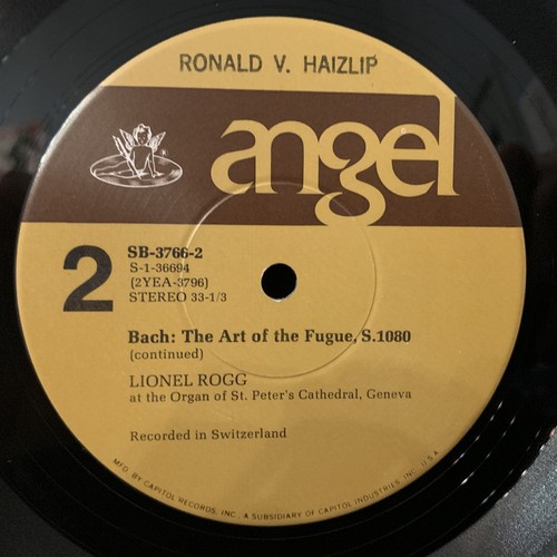 BACH The Art of the Fugue - LIONEL ROGG organ - ANGEL ST 2LP BOX 1977 - Picture 6 of 7