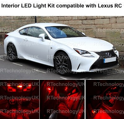 ROT PREMIUM LED INNEN UPGRADE LICHT KIT XENON KOMPATIBEL MIT LEXUS RC