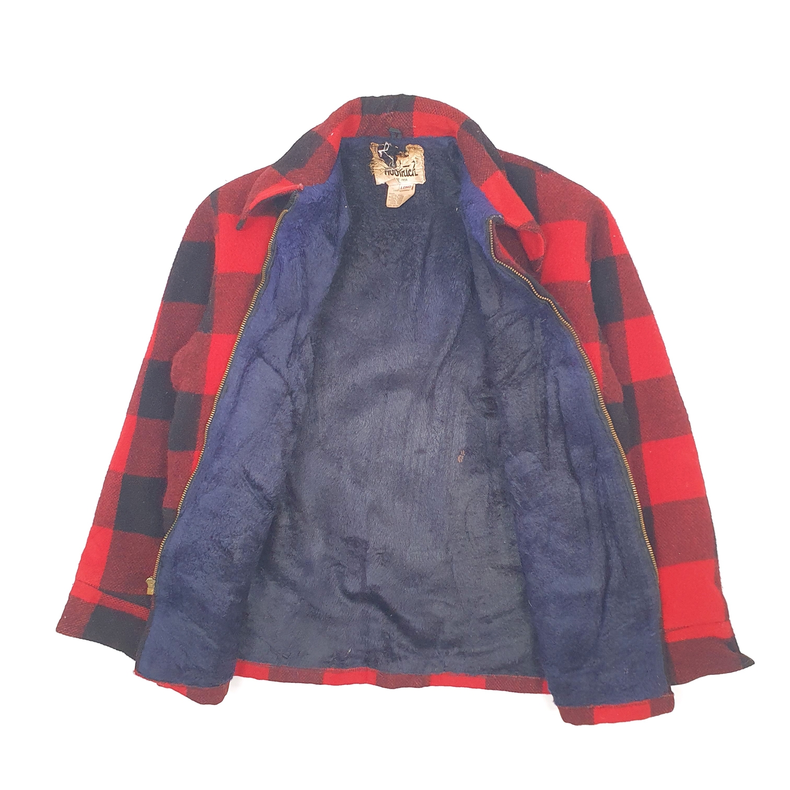 WOOLRICH Wool Jacket Coat Vintage 1960s Plaid Mackinaw Mens M image 2