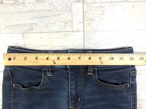 Jean de jegging AEO American Eagle Outfitters para mujer 0 largo lavado oscuro azul elástico - Imagen 3 de 8