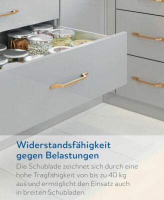 Systemschubkasten Küchenschublade Vollauszug Slim Box Küchenschublade 40kg 