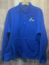 Disney Parks Walt Disney World Mickey Minnie Mouse Blue Plush Jacket XL Y2K 90s