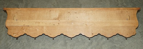 ANTIQUE DUTCH FINELY LIGHT OAK COAT HAT SCARF WALL RACK HANGER FRENCH HOOKS - Picture 11 of 12