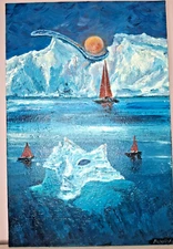 Original acrylic Painting Spoon And Mask