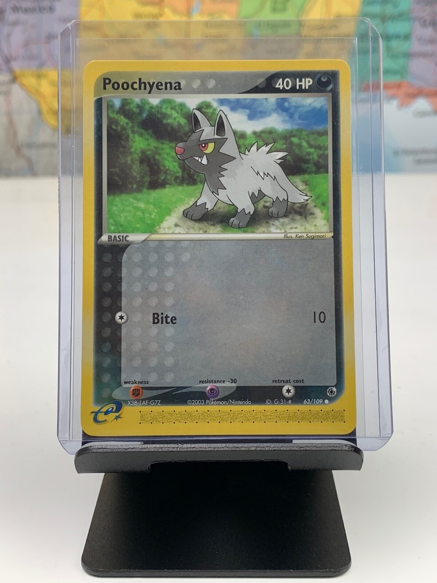 SHIPS SAME DAY Pokemon e-Reader Card NM Poochyena 63/109 Basic