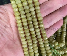 Faceted 5x8mm Natural Green Peridot Gemstone Rondelle Loose Beads 15''