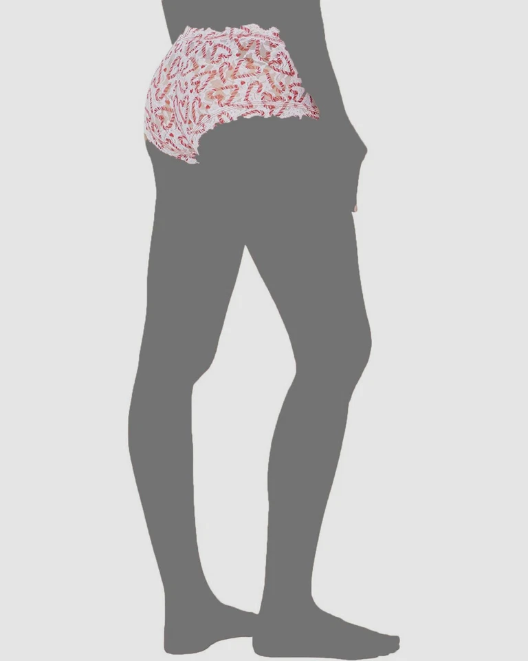 $40 Hanky Panky Para Mujer Blanco Bastón de Caramelo Estampado Malla Pantalones Cortos para Niño Bragas Talla M Foto 2 de 3