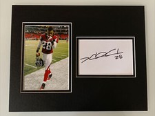 Foto mate autografiada firmada por Thomas Decoud de los Atlanta Falcons con corte 11"x14"