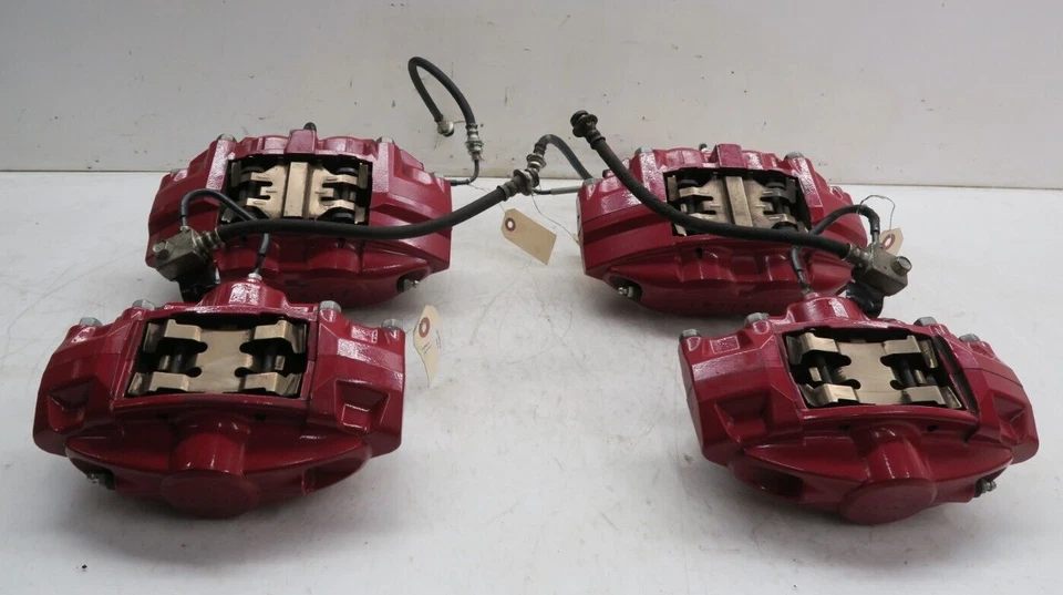 2017-2022 Infiniti Q60 OEM RWD Red Sport Brake Calipers Set of 4 - Image 2 of 4